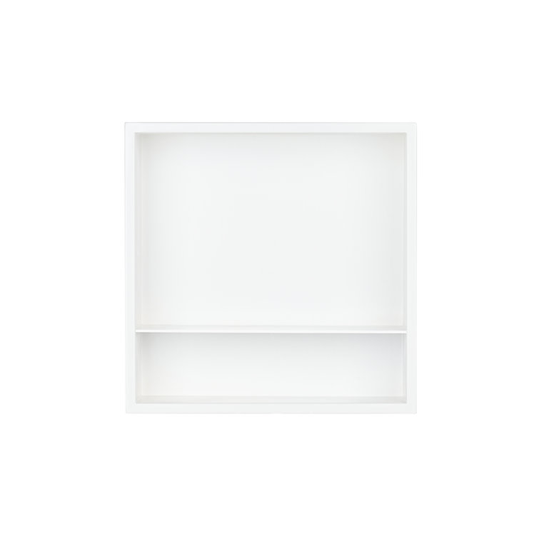 12.6" White Stainless Steel Recessed Shower Niche with Shelf