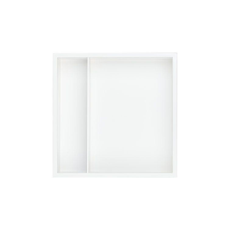 12.6" White Stainless Steel Recessed Shower Niche with Shelf