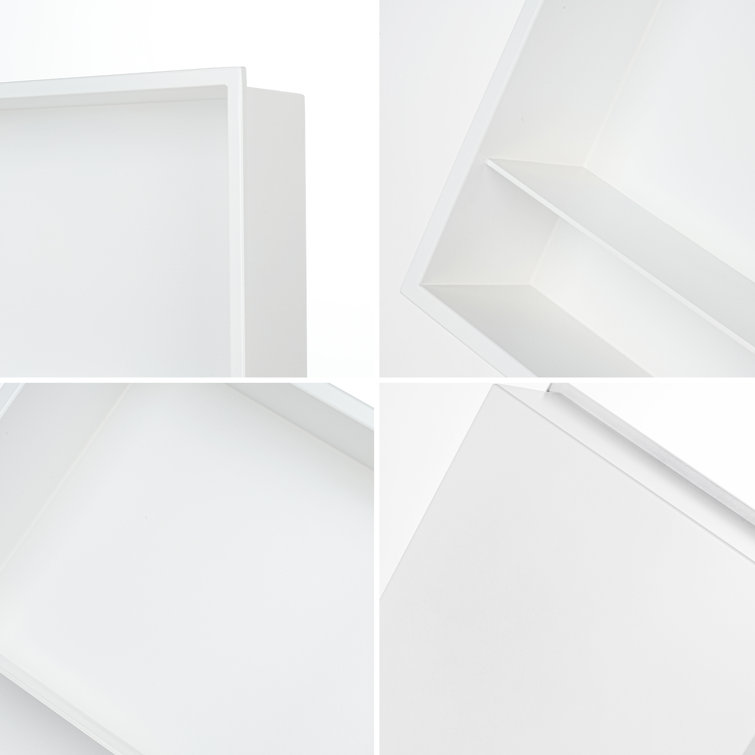 12.6" White Stainless Steel Recessed Shower Niche with Shelf