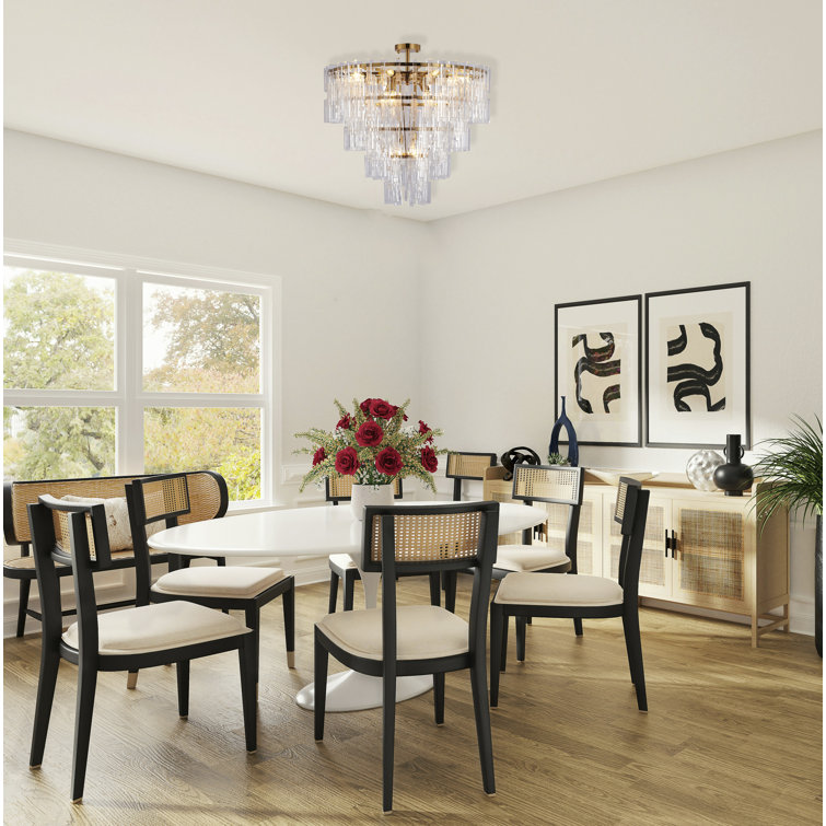 Antique Bronze Crystal Chandelier with Adjustable Rod