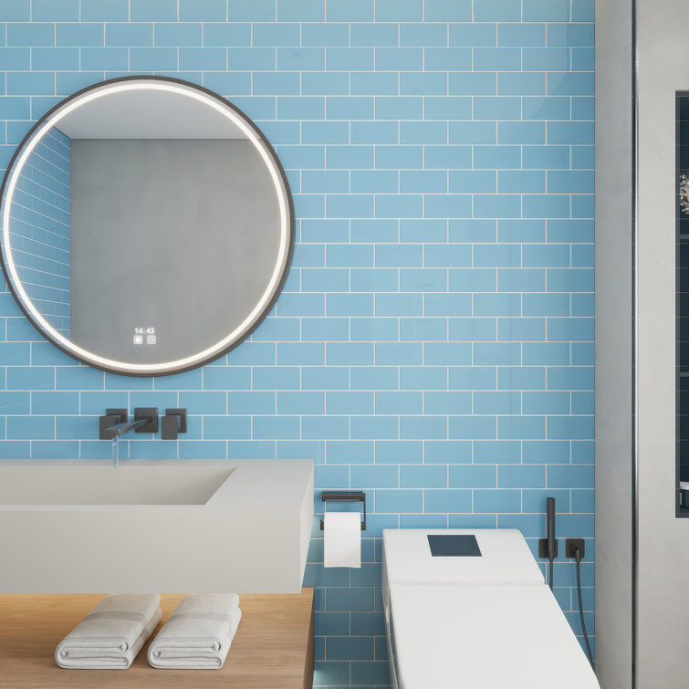 Light Blue 3x6 Glossy Glass Subway Tile for Bathroom and Kitchen