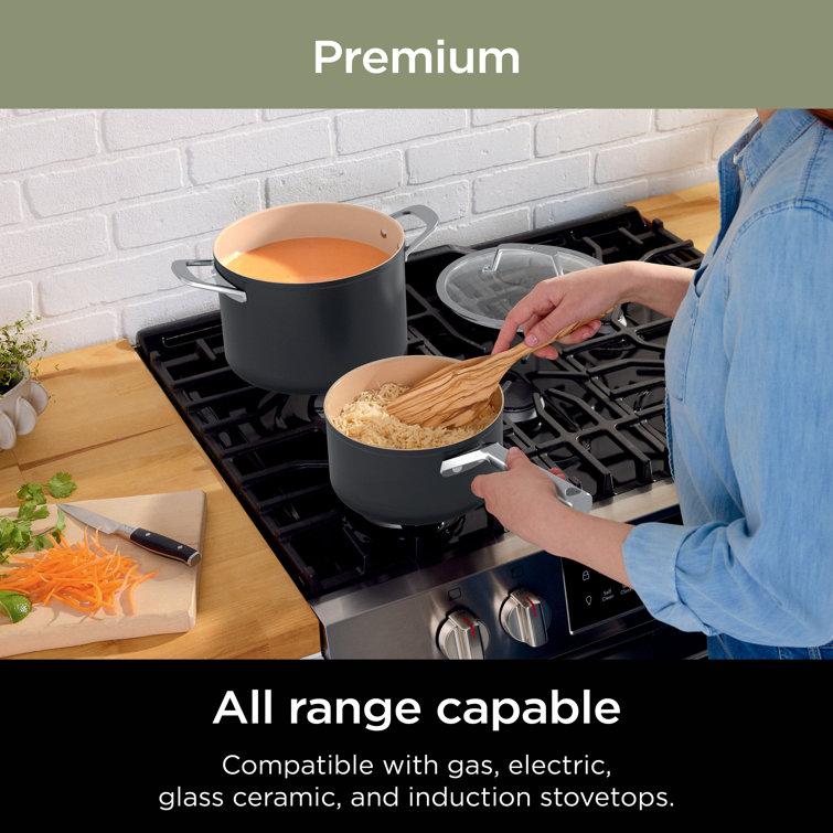 Ninja 9-Piece Black and Copper Ceramic Cookware Set