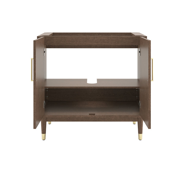 Sawyer 36" Mocha Birch Solid Wood Freestanding Bathroom Vanity Cabinet