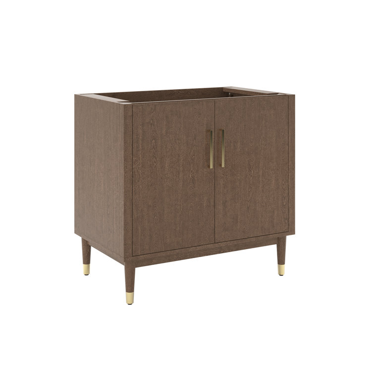 Sawyer 36" Mocha Birch Solid Wood Freestanding Bathroom Vanity Cabinet