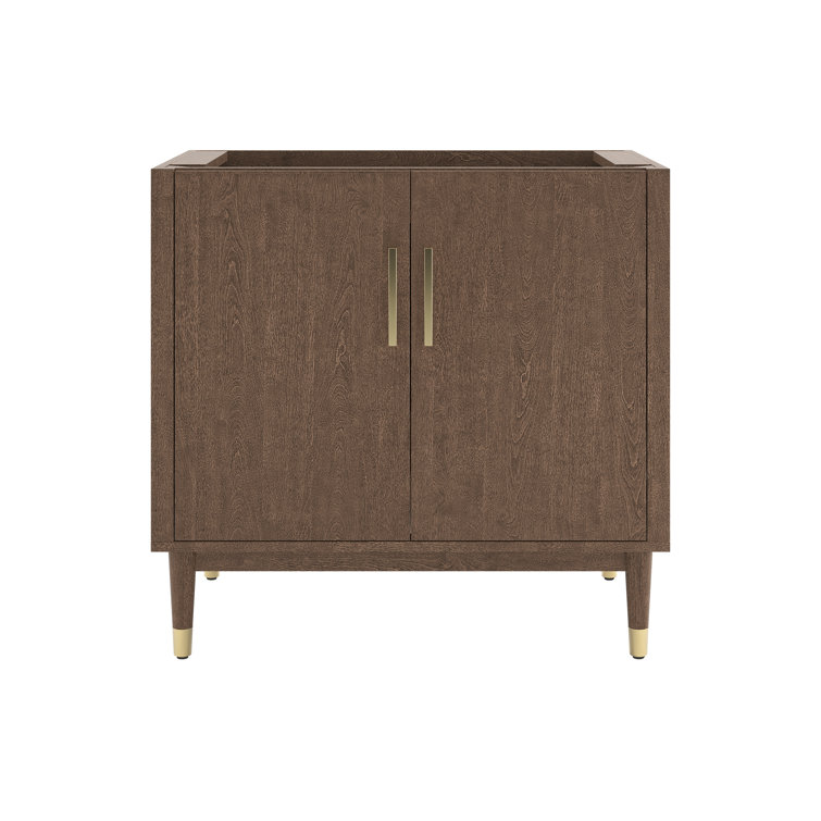 Sawyer 36" Mocha Birch Solid Wood Freestanding Bathroom Vanity Cabinet
