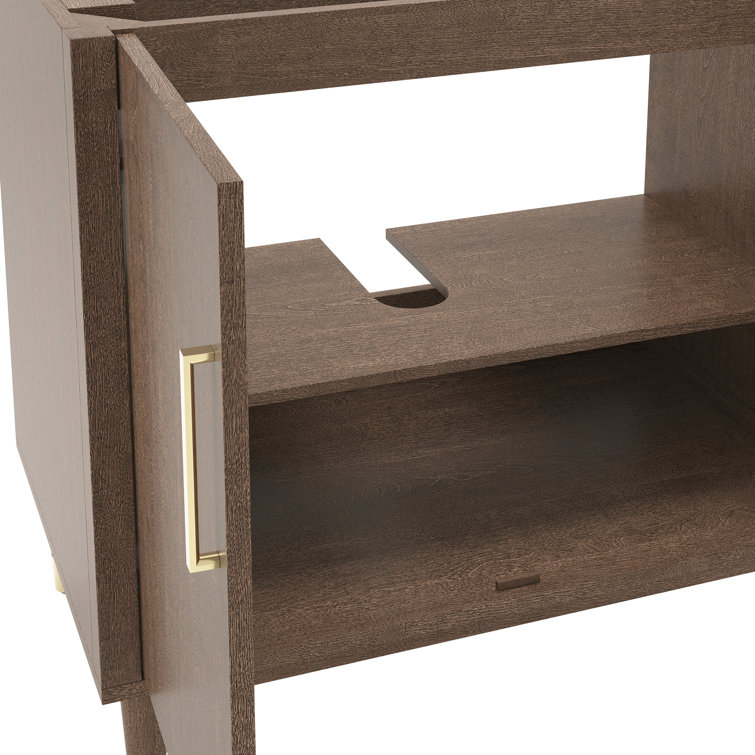Sawyer 36" Mocha Birch Solid Wood Freestanding Bathroom Vanity Cabinet