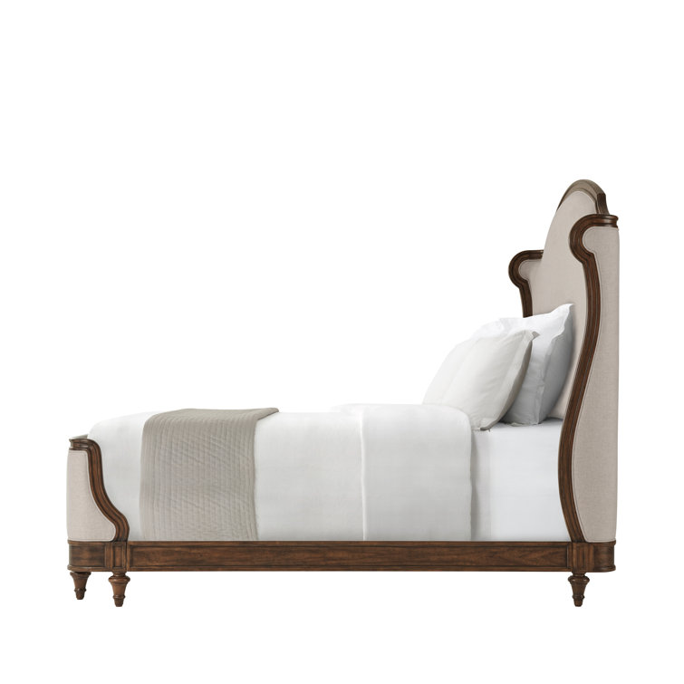 Tavel Contemporary Queen Upholstered Bed with Wood Frame