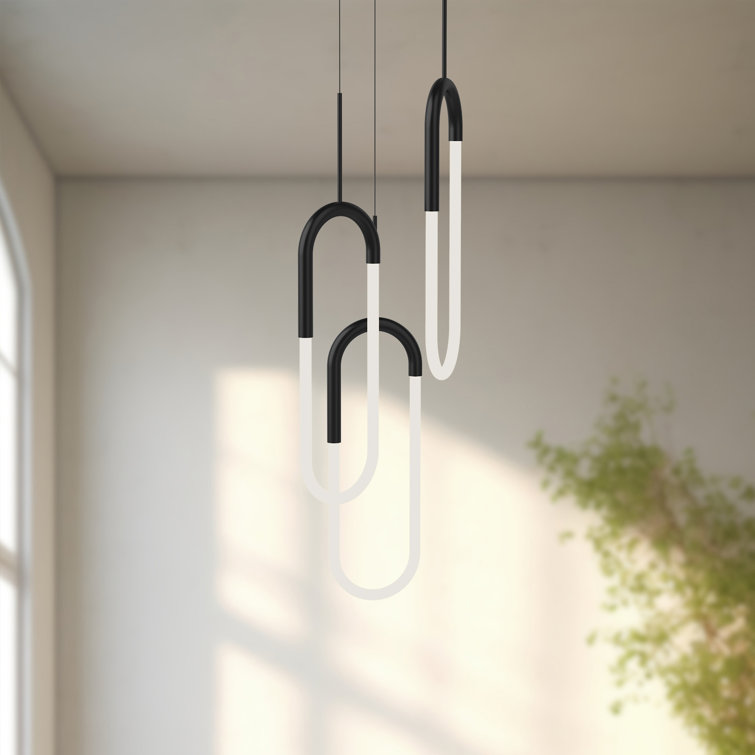 Huron Sleek Black Chrome 3-Light LED Cluster Pendant