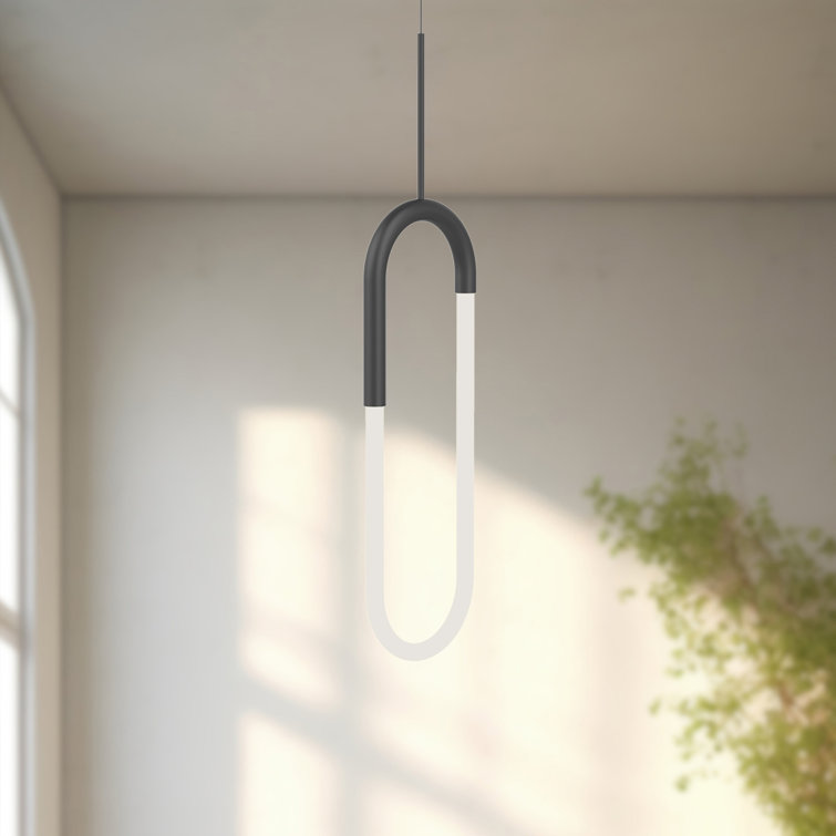 Black and Frosted Glass LED Pendant Light