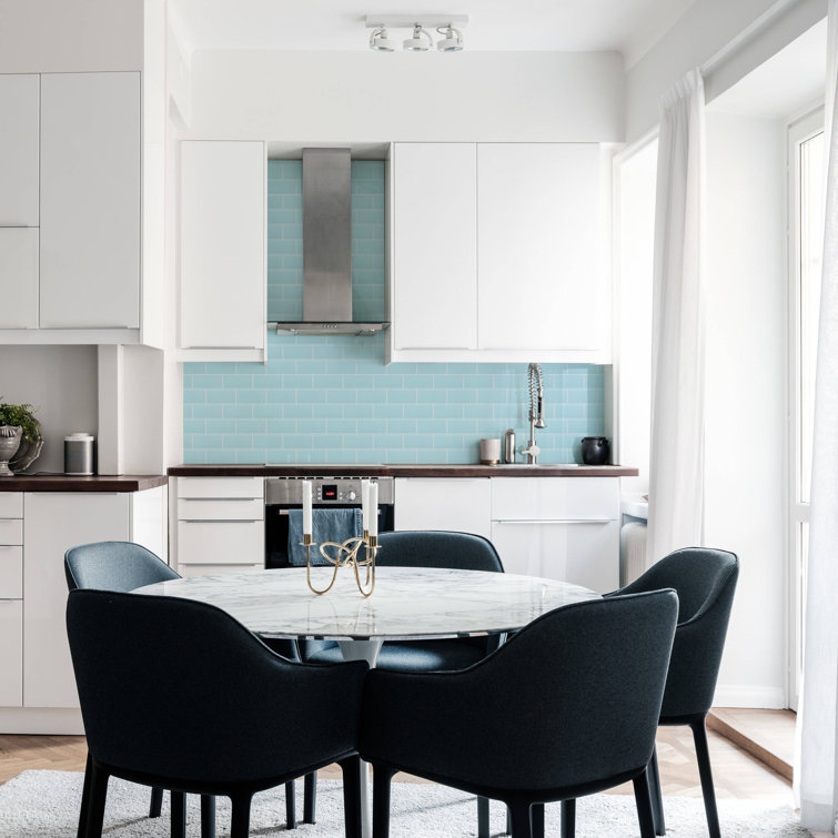 Baby Blue 3'' x 6'' Glass Peel and Stick Subway Tile