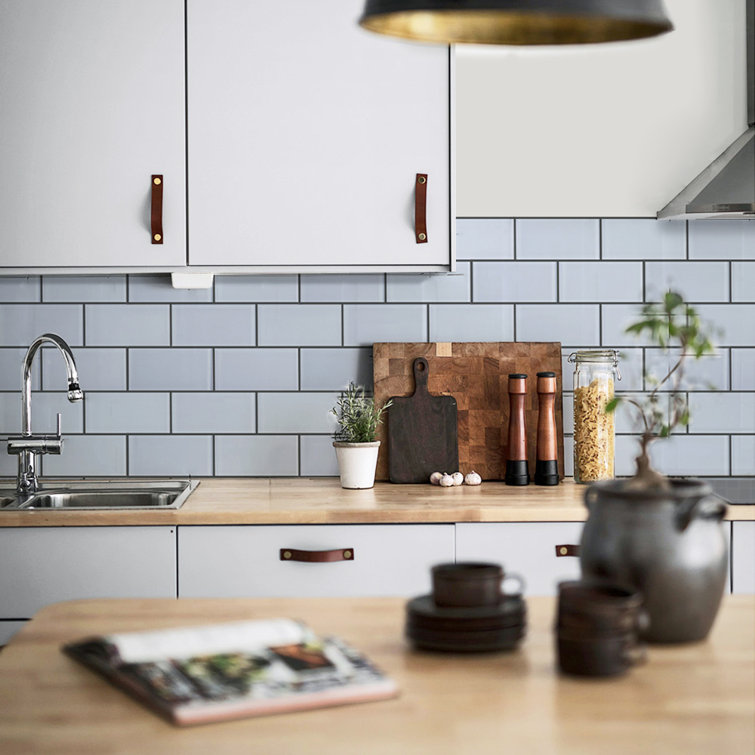 Moonlight Gray 3" x 6" Polished Glass Subway Tile
