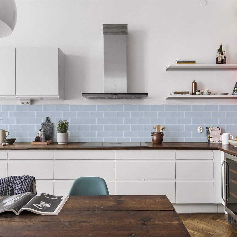 Moonlight Gray 3" x 6" Polished Glass Subway Tile