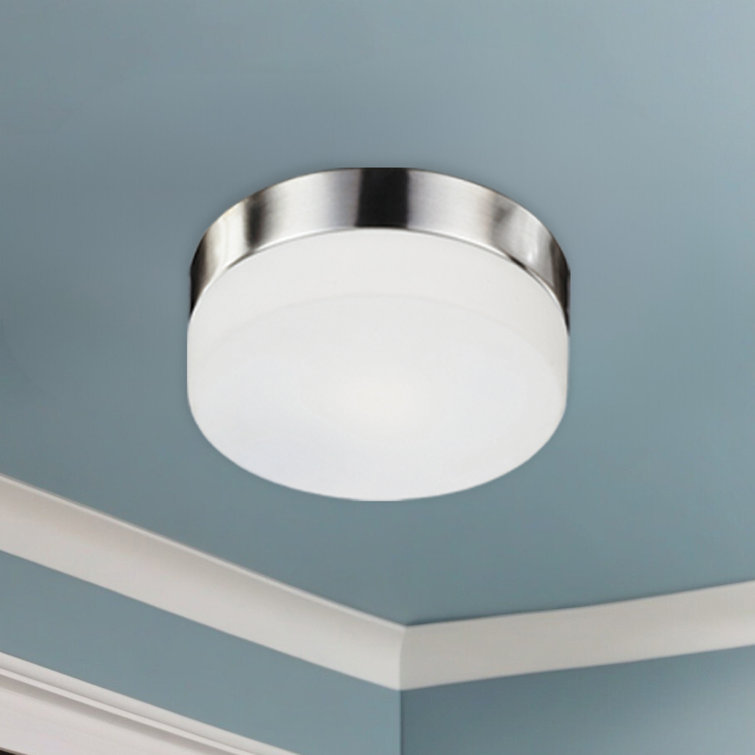 Lomita 11.5'' Brushed Nickel Opal Glass Flush Mount Ceiling Light