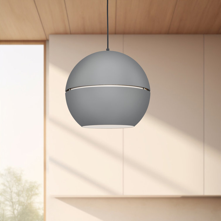 Lucas Split Spherical Aluminum 1-Light Pendant in Black