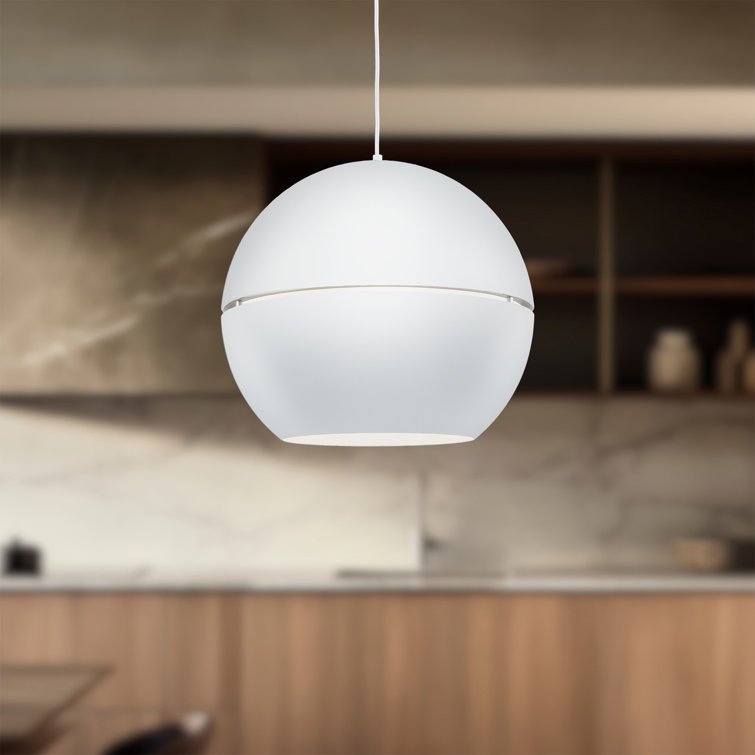 Lucas Modern Globe Pendant in White Aluminum 21.5" H x 24" W