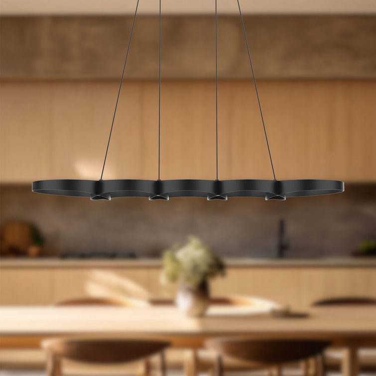 Modern Black Glass LED Indoor/Outdoor Pendant Light