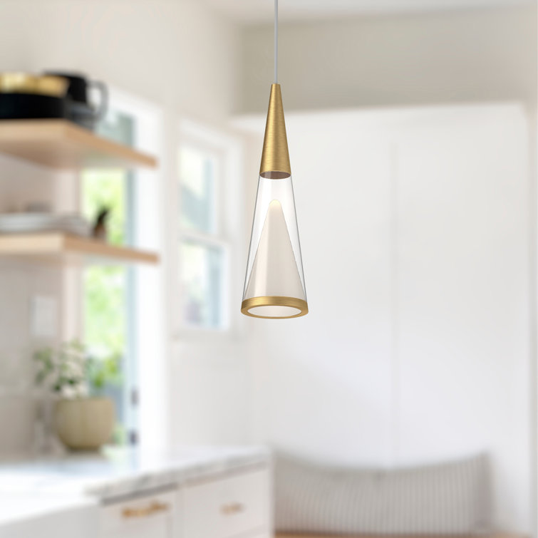 Brushed Gold Conical LED Pendant Light