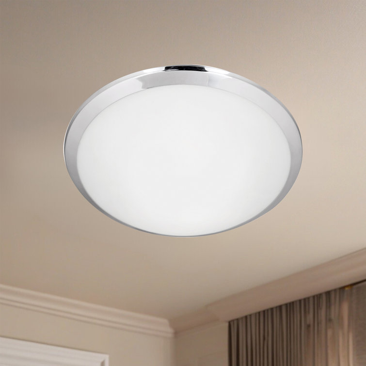 Malta 12" Chrome LED Flush Mount with White Opal Glass
