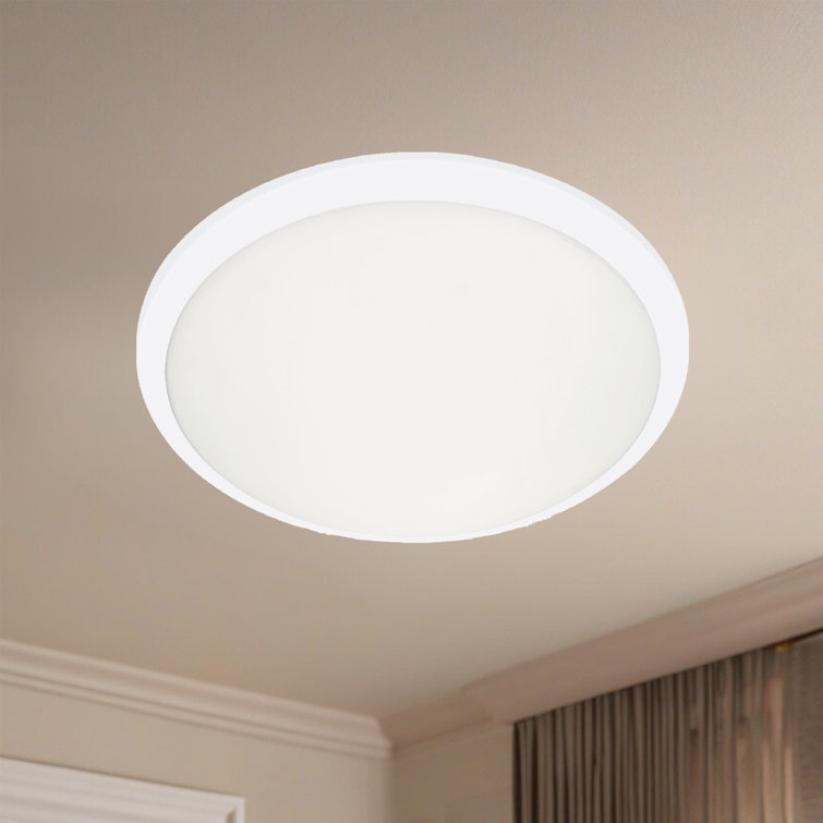 Malta 12" Sleek White Opal Glass LED Flush Mount in Brushed Nickel