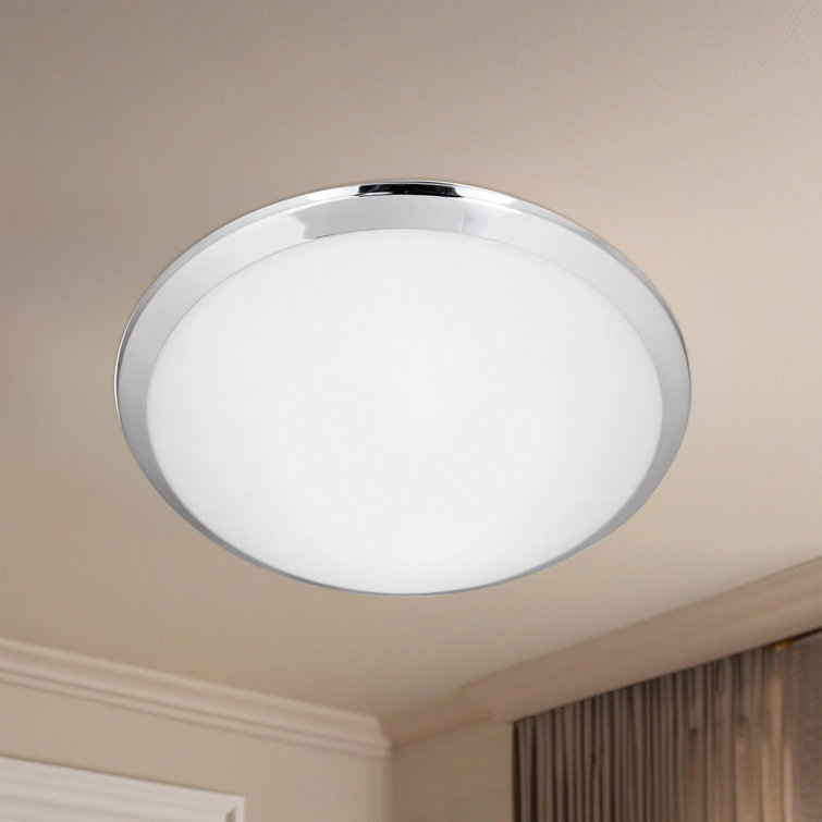 Malta 19W LED Round Flush Mount in Chrome with Opal Glass