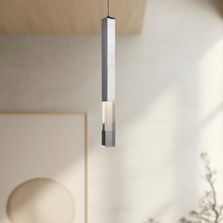 Martelo Sleek Chrome LED Pendant with Acrylic Honeycomb Design