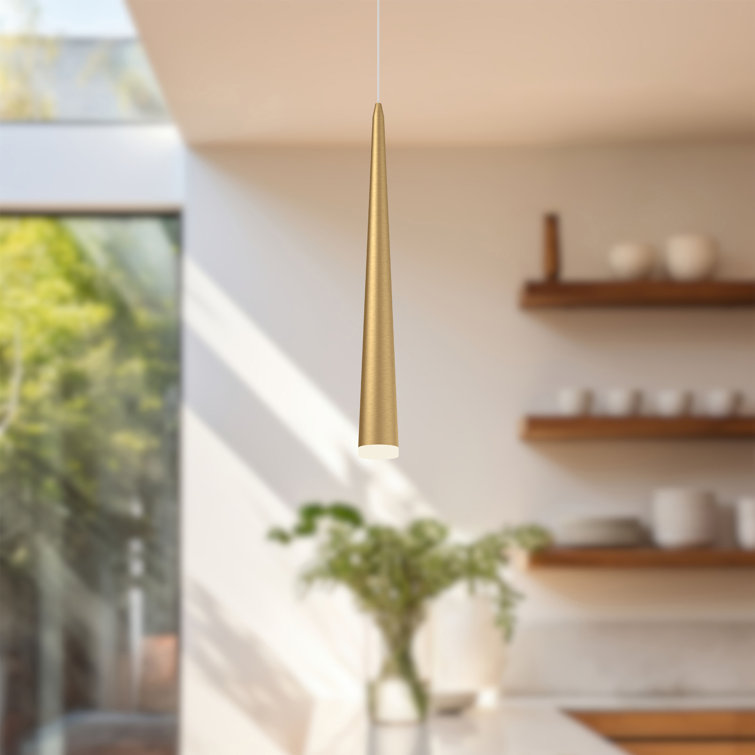 Mini Brushed Nickel and Gold LED Glass Pendant Light