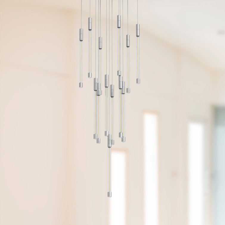 Motif Chrome 13-Light LED Cluster Pendant with Glass Accents