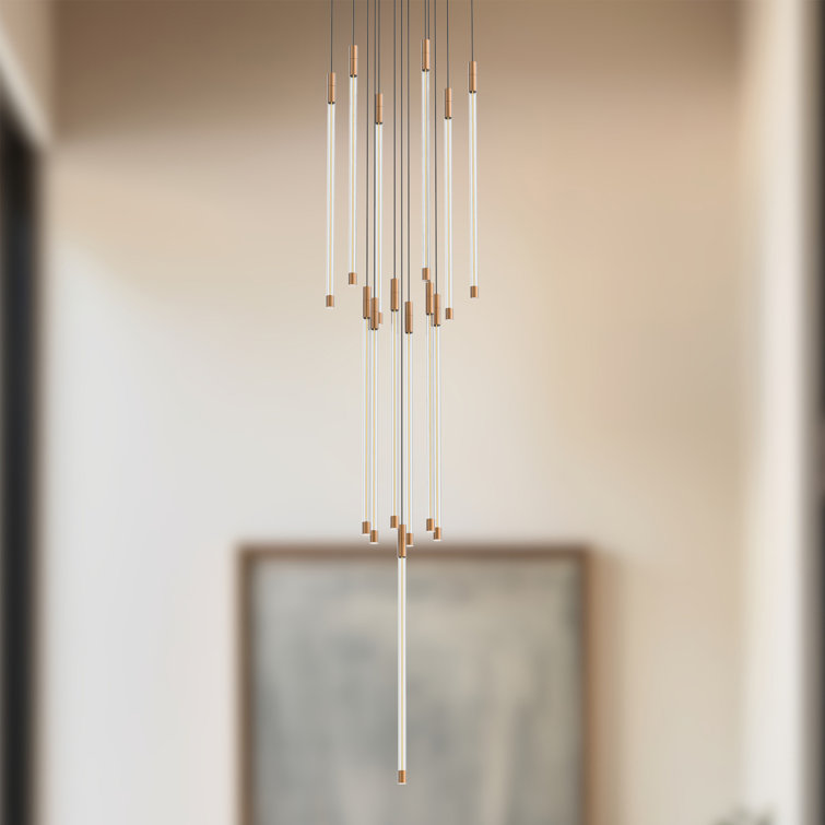 Brushed Gold 13-Light LED Cluster Pendant