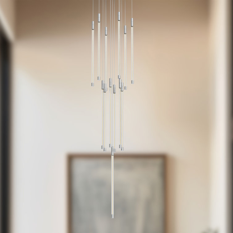 Chrome 13-Light LED Cluster Pendant Chandelier