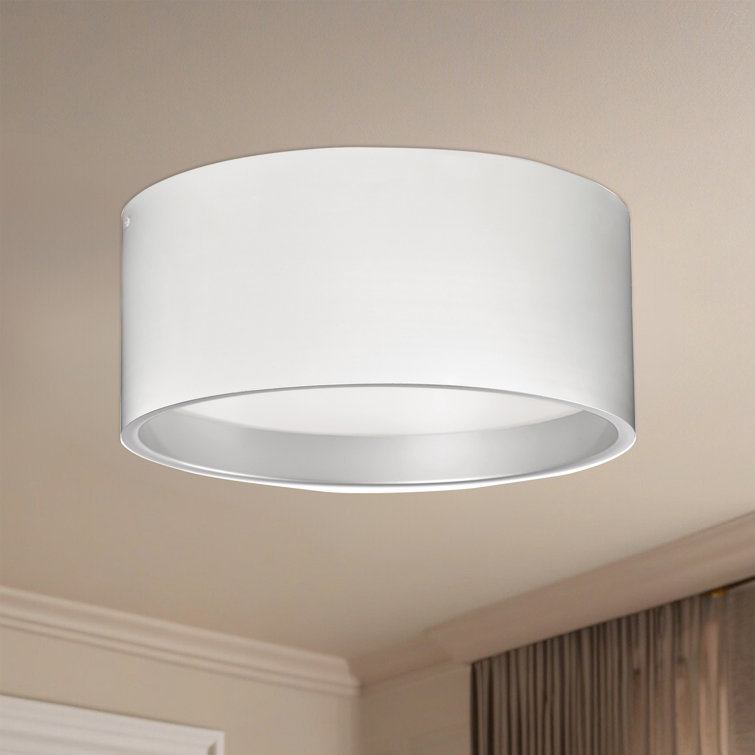 Luna Elegance 17'' White LED Drum Flush Mount Light