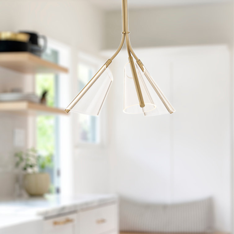Mulberry Brushed Gold and Clear Acrylic LED Pendant