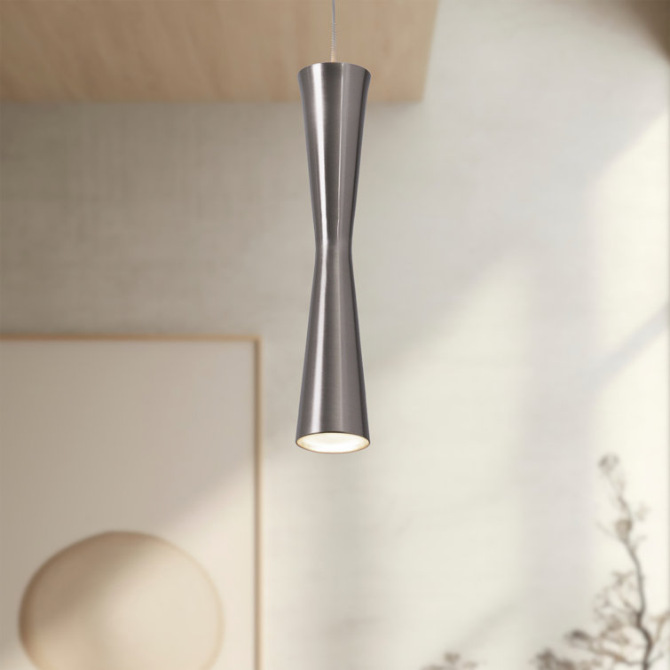 Elegant Hourglass LED Pendant Light in Brushed Nickel with Acrylic Diffusers