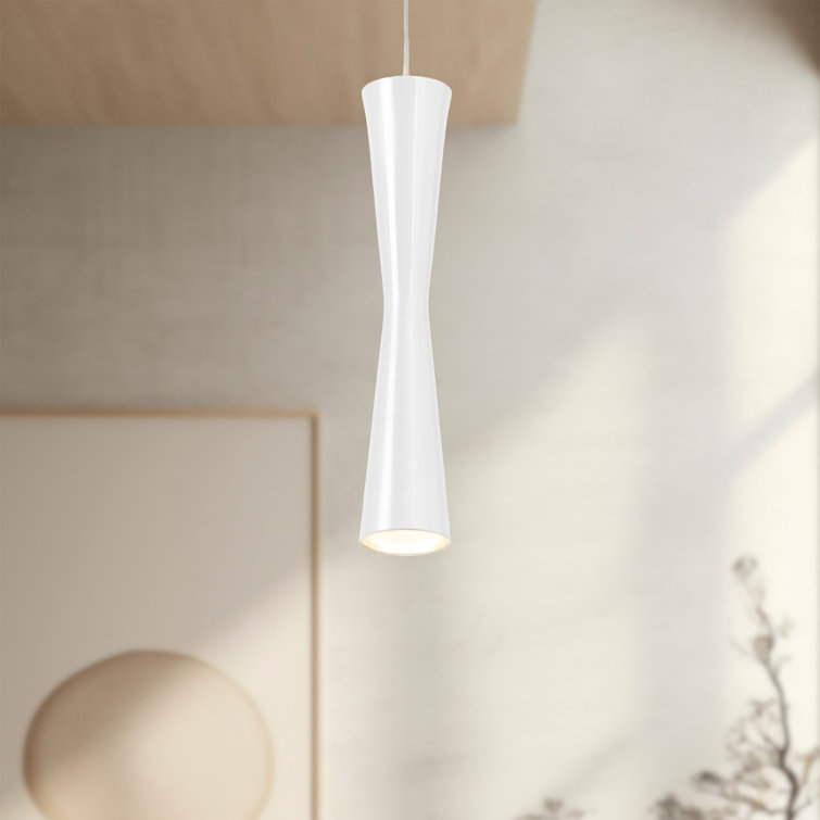 Elegant Hourglass LED Pendant Light in Brushed Nickel with Acrylic Diffusers