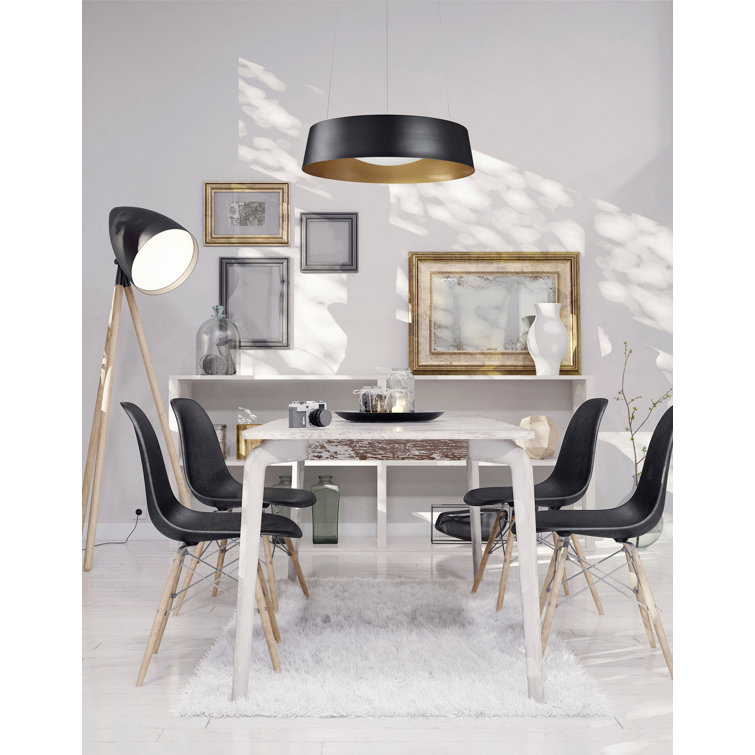 Sampson Black and Gold Drum LED Pendant Light