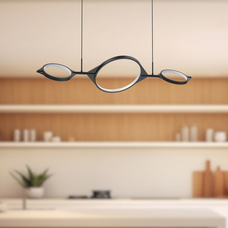Serif 33.75" Black LED Glass Island Pendant for Indoor/Outdoor