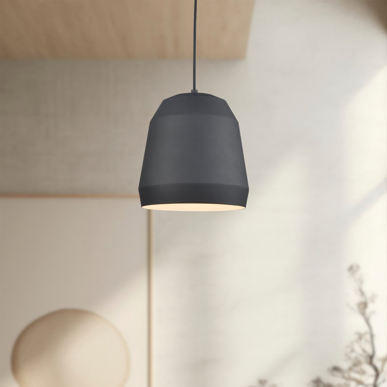 Black Aluminum Faceted Single Pendant Light
