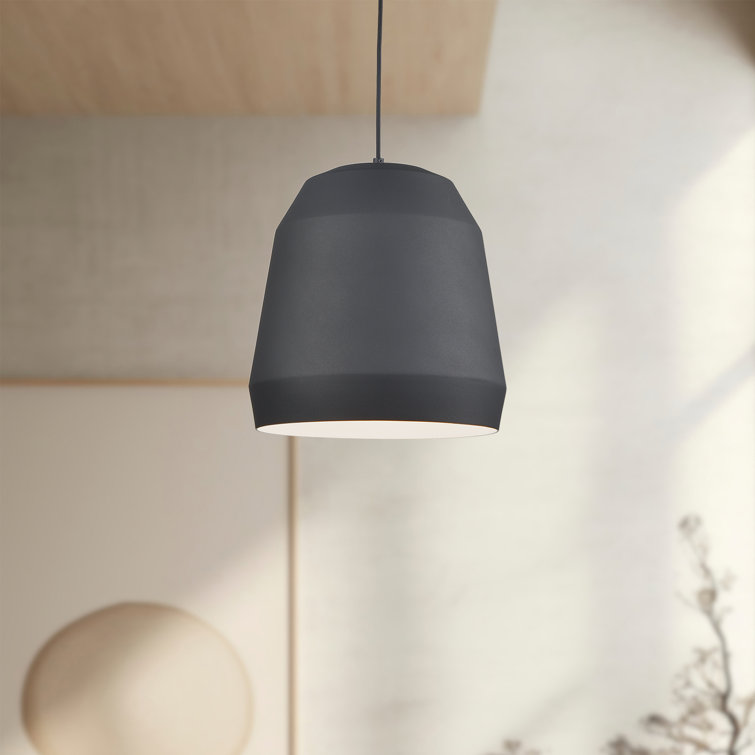 Black Aluminum Faceted Single Pendant Light