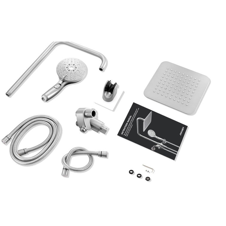 8'' Chrome Adjustable Dual Shower Head Combo with Filter