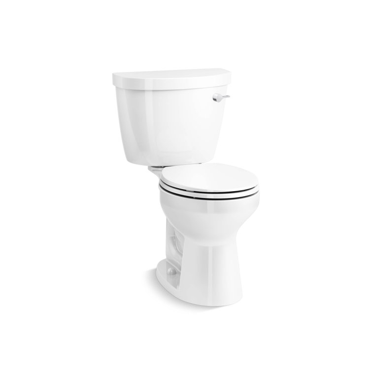 White Round Two-Piece High Efficiency Toilet