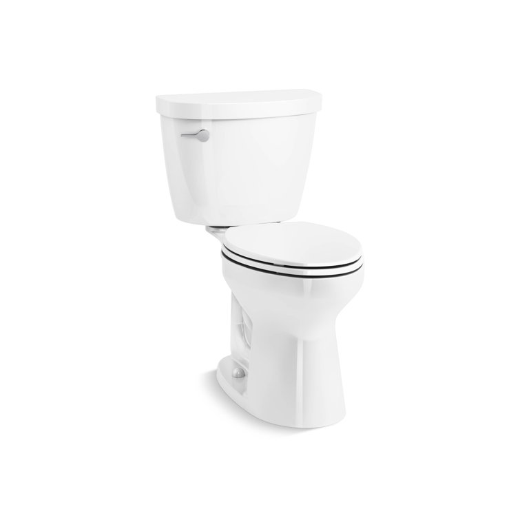 White Elongated Two-Piece High Efficiency Toilet
