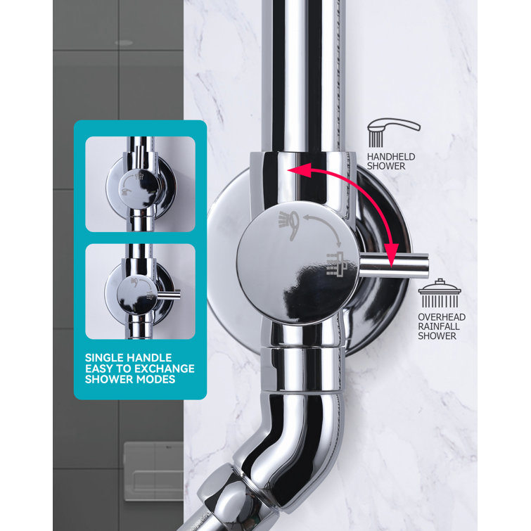 Polished Chrome 7-Spray Multifunction Wall Bar Shower Kit