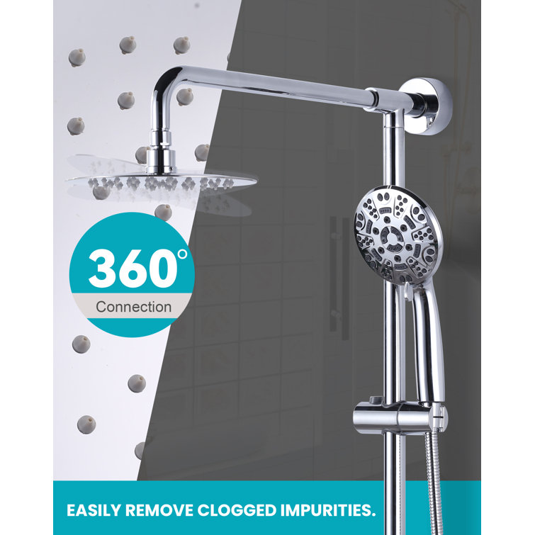 Polished Chrome 7-Spray Multifunction Wall Bar Shower Kit