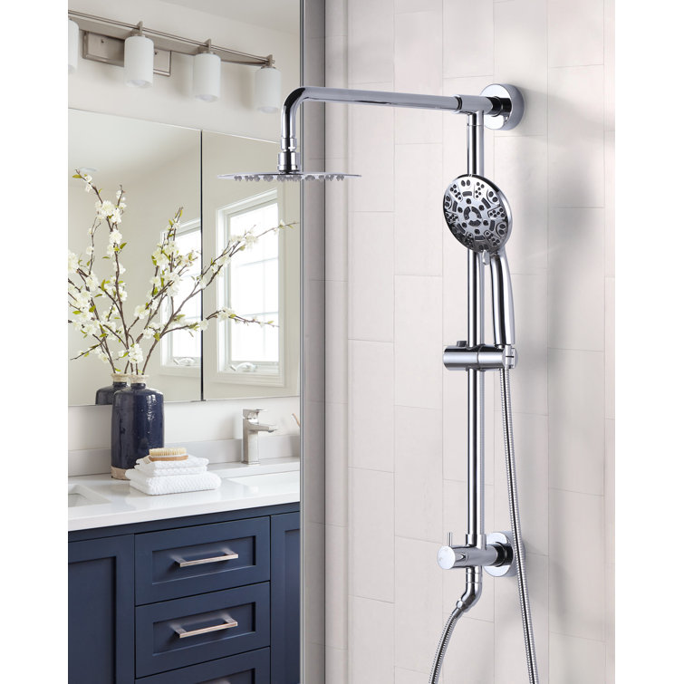 Polished Chrome 7-Spray Multifunction Wall Bar Shower Kit