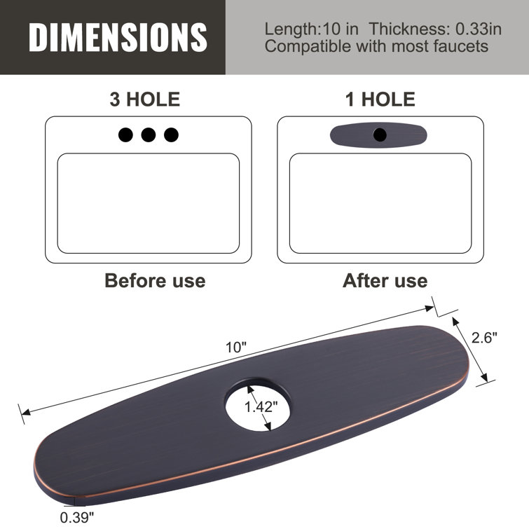 10-Inch Oil Rubbed Bronze Stainless Steel Escutcheon Plate