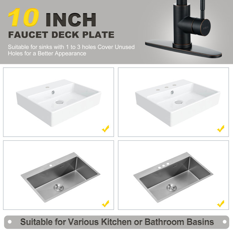 10-Inch Oil Rubbed Bronze Stainless Steel Escutcheon Plate