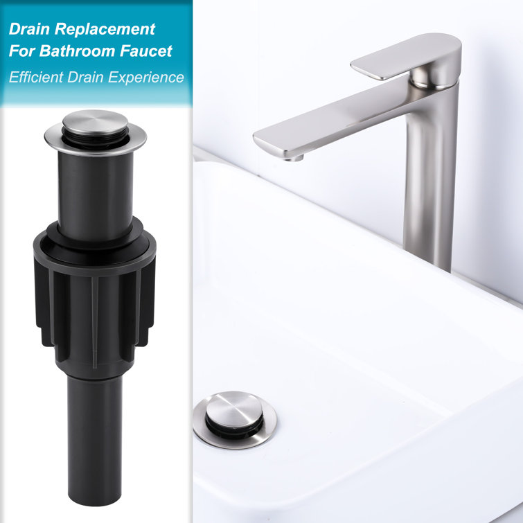 Brushed Nickel Pop-Up Drain Assembly for Bathroom Sink