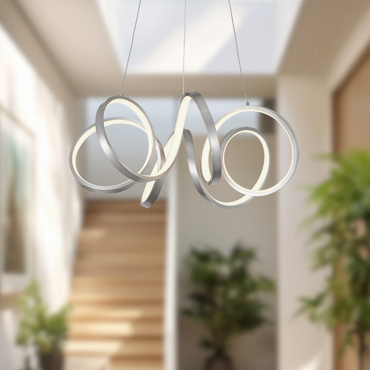 Synergy Antique Silver LED Chandelier with Flexible Rubber Diffuser