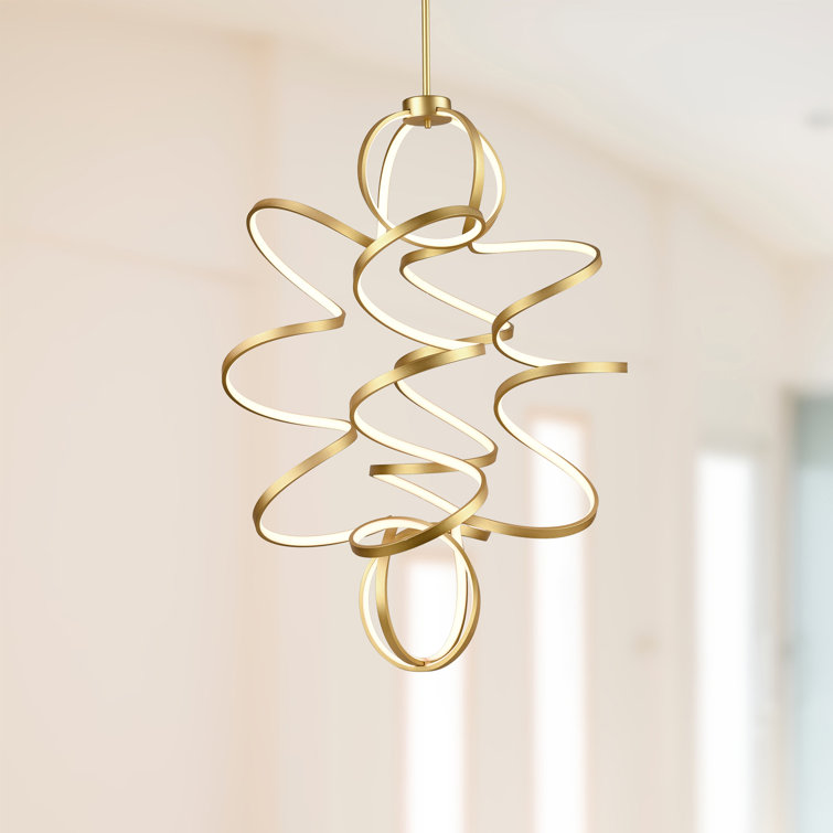 Synergy Antique Brass LED Chandelier with Silicon Opal Lens