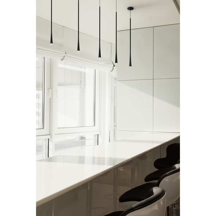Black Aluminum LED Single Pendant Light