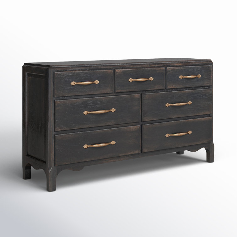 Black Rustic Double Dresser with Soft Close Drawers